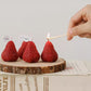 1 box of 9 Small Strawberries Candles Birthday Atmosphere Sensation Decorations | RHE®